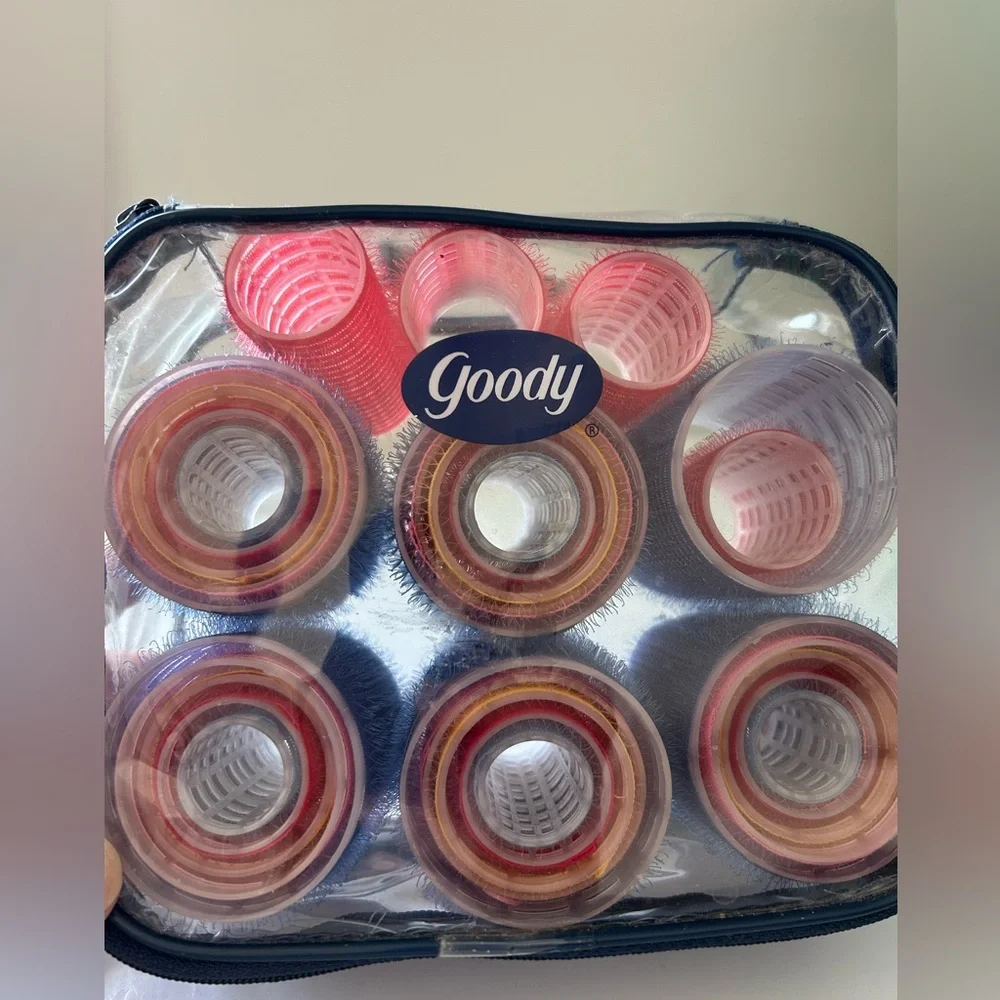 Vintage Goody Self Holding Rollers Red Pink